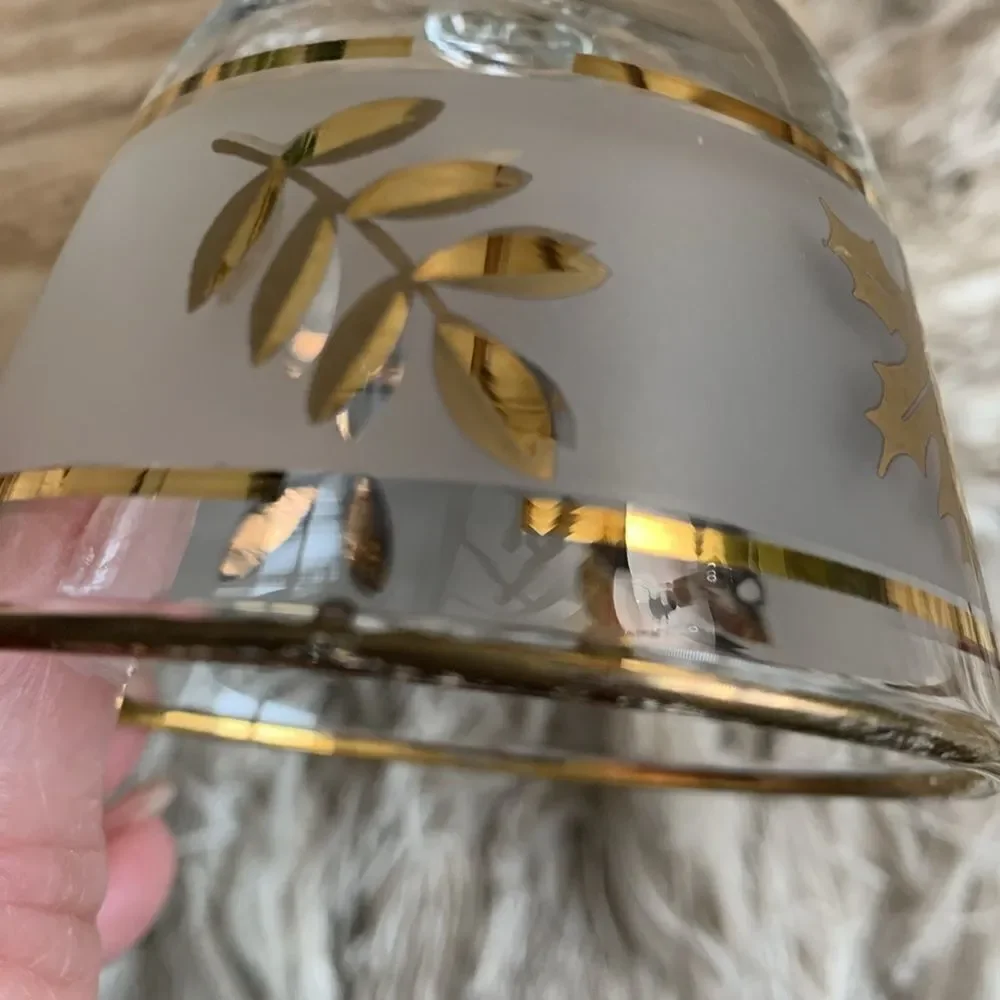 Vintage Golden Foliage‎ Libby 8982 4oz Cocktail Glasses Set Of 6 Made In USA